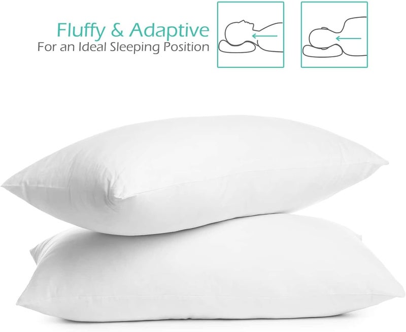 Nestlé 2 Pack Toddler Pillow for Sleeping 13 x 18, Small Kids Pillow for Travel, Car, School, Nap, & Toddler Bed, Machine Washable Soft Cotton Child 2 Year Old and Up - White - Image 4